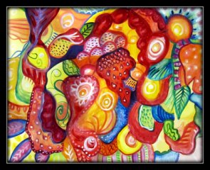 Marcia Beckett : Red Configuration on Canvas